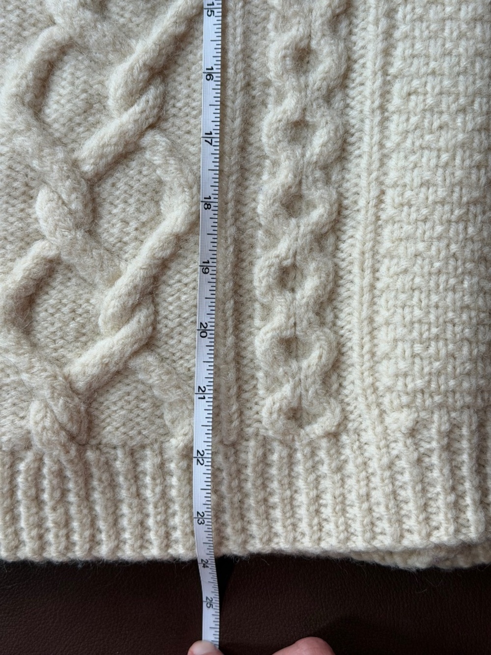Aran Cable Fisherman Sweater Cardigan Handknit - Picture 2 of 7